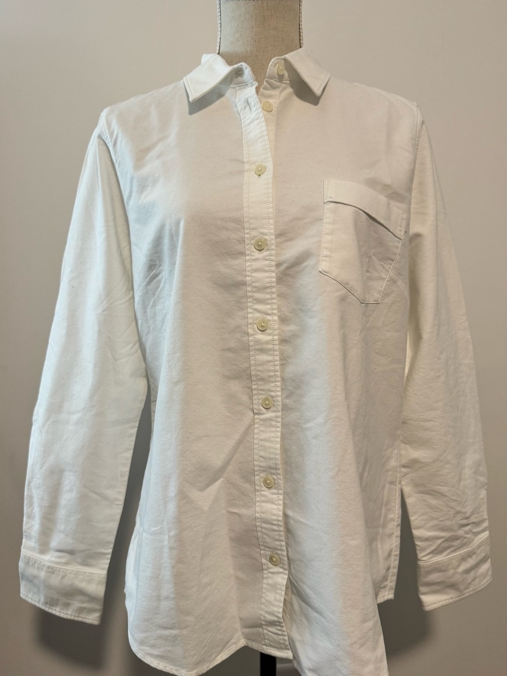 NWT J. Crew White 100% Cotton Casual Fitted Button-Down Shirt Size Large - Picture 2 of 14